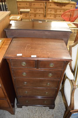 Lot 249 - Reproduction narrow chest of six drawers with...