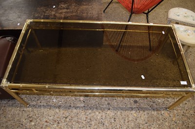 Lot 275 - Metal framed rectangular coffee table with...