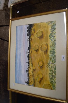 Lot 276 - 20th Century school study of harvest field,...