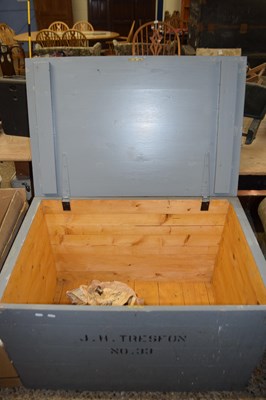 Lot 287 - Grey painted pine packing trunk