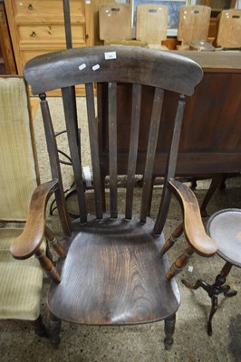 Lot 305 - Large elm seated Windsor chair