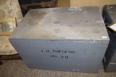 Lot 322 - Grey painted pine packing trunk