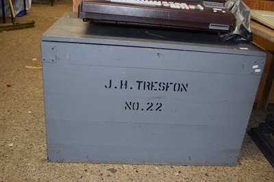 Lot 339 - Grey painted pine packing trunk