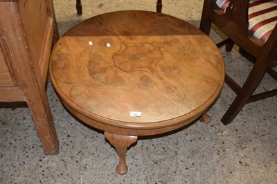 Lot 356 - Walnut veneered circular coffee table on...