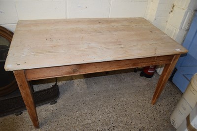 Lot 376 - Victorian pine kitchen table on tapering legs,...