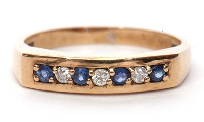 Lot 17 - 9ct gold sapphire and diamond ring, alternate...