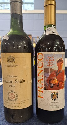 Lot 99 - One bottle Rausan Segla 1947 together with one...