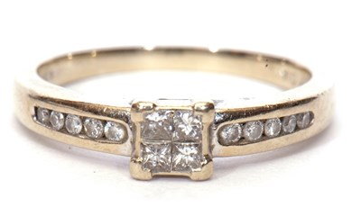 Lot 49 - A modern diamond set ring, the square panel...