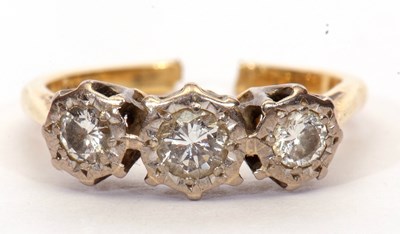 Lot 63 - Three stone diamond ring having three...