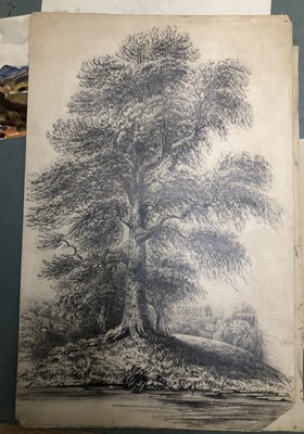 Lot 78 - A folio of loose drawings and watercolours,...