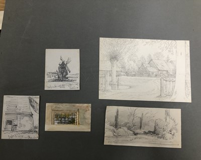 Lot 78 - A folio of loose drawings and watercolours,...