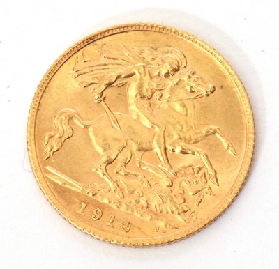 Lot 84 - George V half sovereign dated 1914