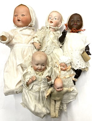 Lot 137 - A mixed lot of various bisque head baby dolls,...