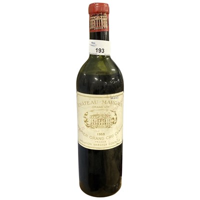 Lot 193 - One bottle of Chateau Margaux, 1959, premier...