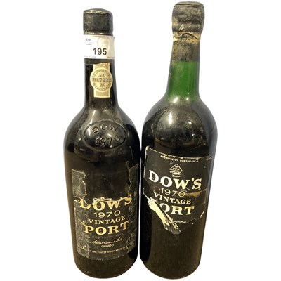 Lot 195 - Two bottles of Dows Vintage port, 1970