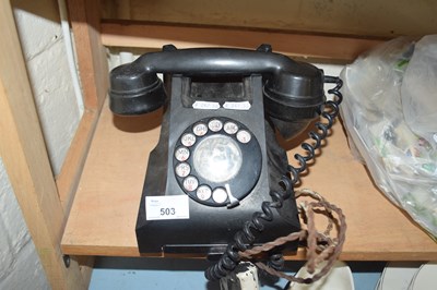 Lot 503 - Vintage bakelite cased telephone