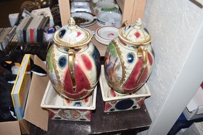 Lot 660 - Pair of Royal Vienna vases with accompanying...