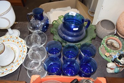 Lot 686 - Mixed Lot: Various blue glass wares, hyacinth...