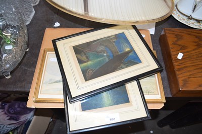 Lot 690 - Mixed Lot: Coloured prints, canal scenes plus...