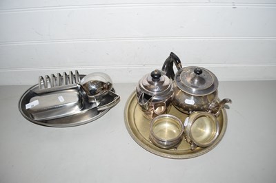 Lot 36 - Mixed Lot: Silver plated and steel tea wares,...