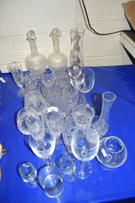 Lot 45 - Mixed Lot: Various assorted cut glass drinking...