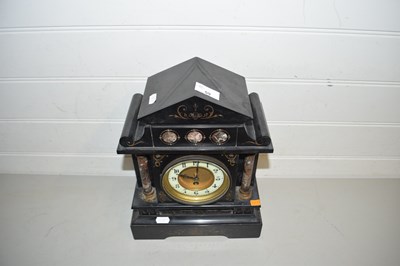 Lot 59 - Victorian black slate and marble mounted...