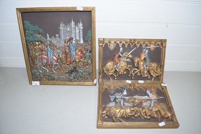 Lot 62 - Marcus Designs wall plaques, two jousting...