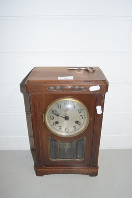 Lot 64 - Early 20th Century hardwood cased mantel clock