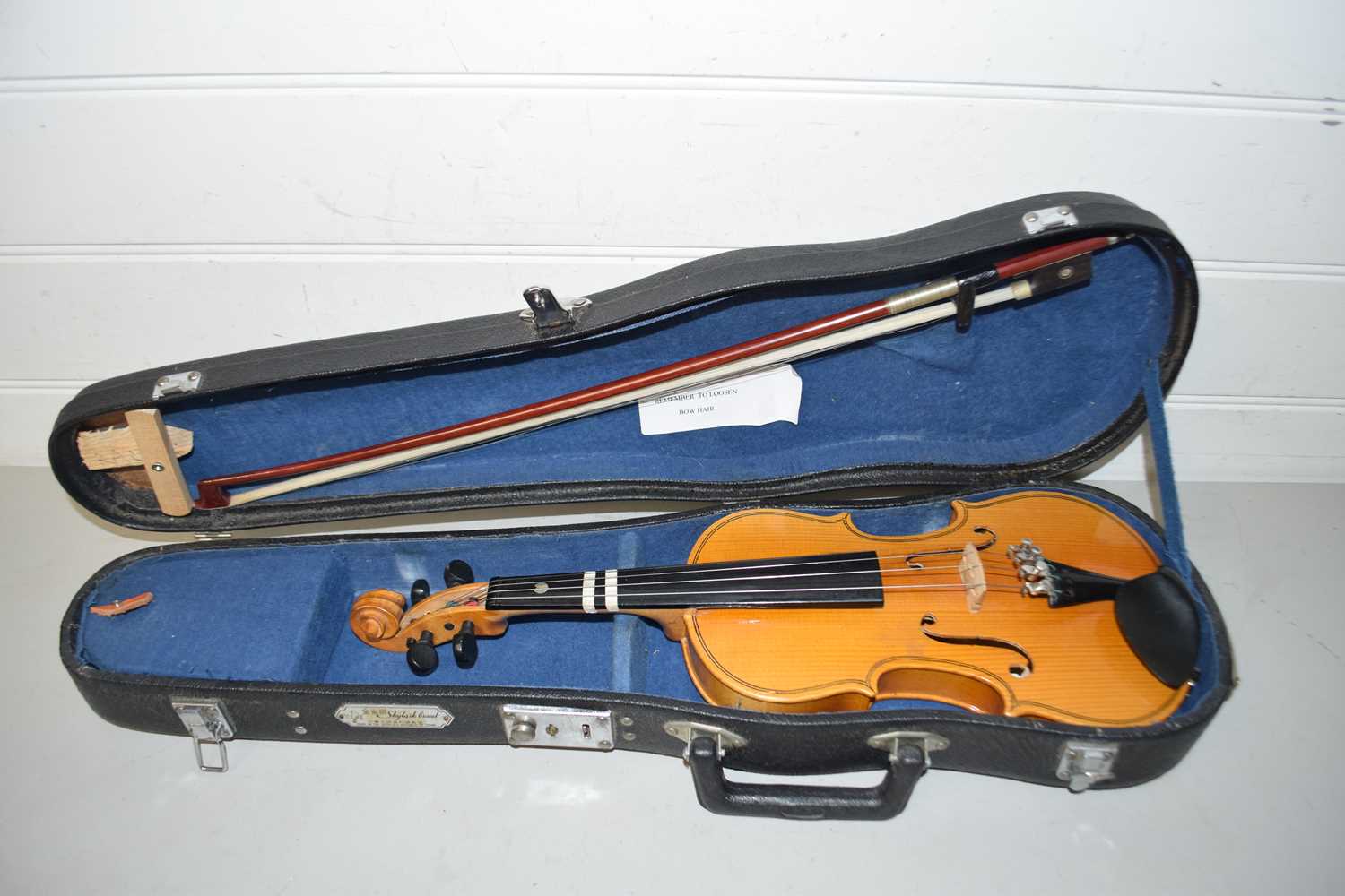 Lot 69 - Modern child's violin with bow and case