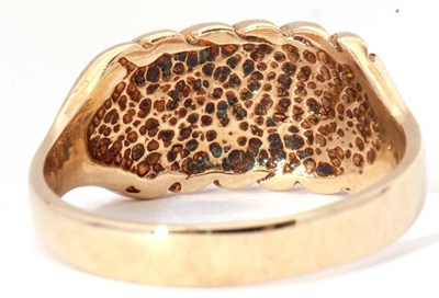 Lot 3 - 9ct gold Keeper ring, typical beaded design,...