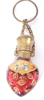 Lot 115 - 19th century cranberry clear glass and gilt...