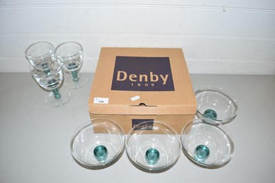 Lot 158 - Collection of modern green stem glasses