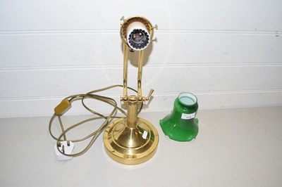 Lot 173 - Reproduction adjustable desk lamp with green...