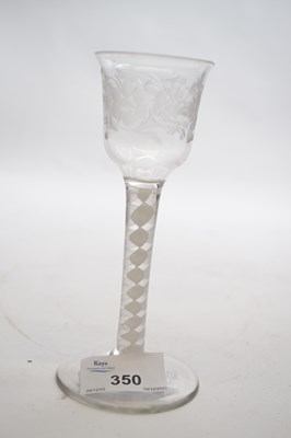 Lot 350 - Wine Glass with Engraved Bowl