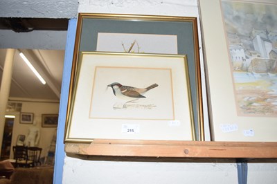 Lot 215 - Mixed Lot: K Tidd study of a blue tit together...