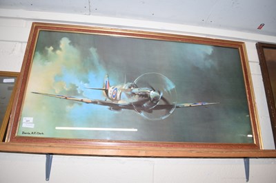 Lot 221 - Barrie Clark, coloured print of a Spitfire