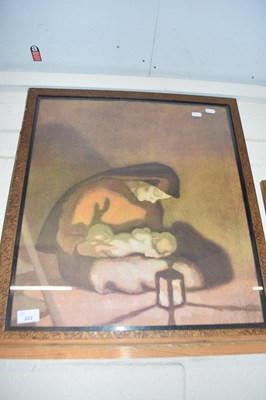 Lot 222 - Coloured print mother and child