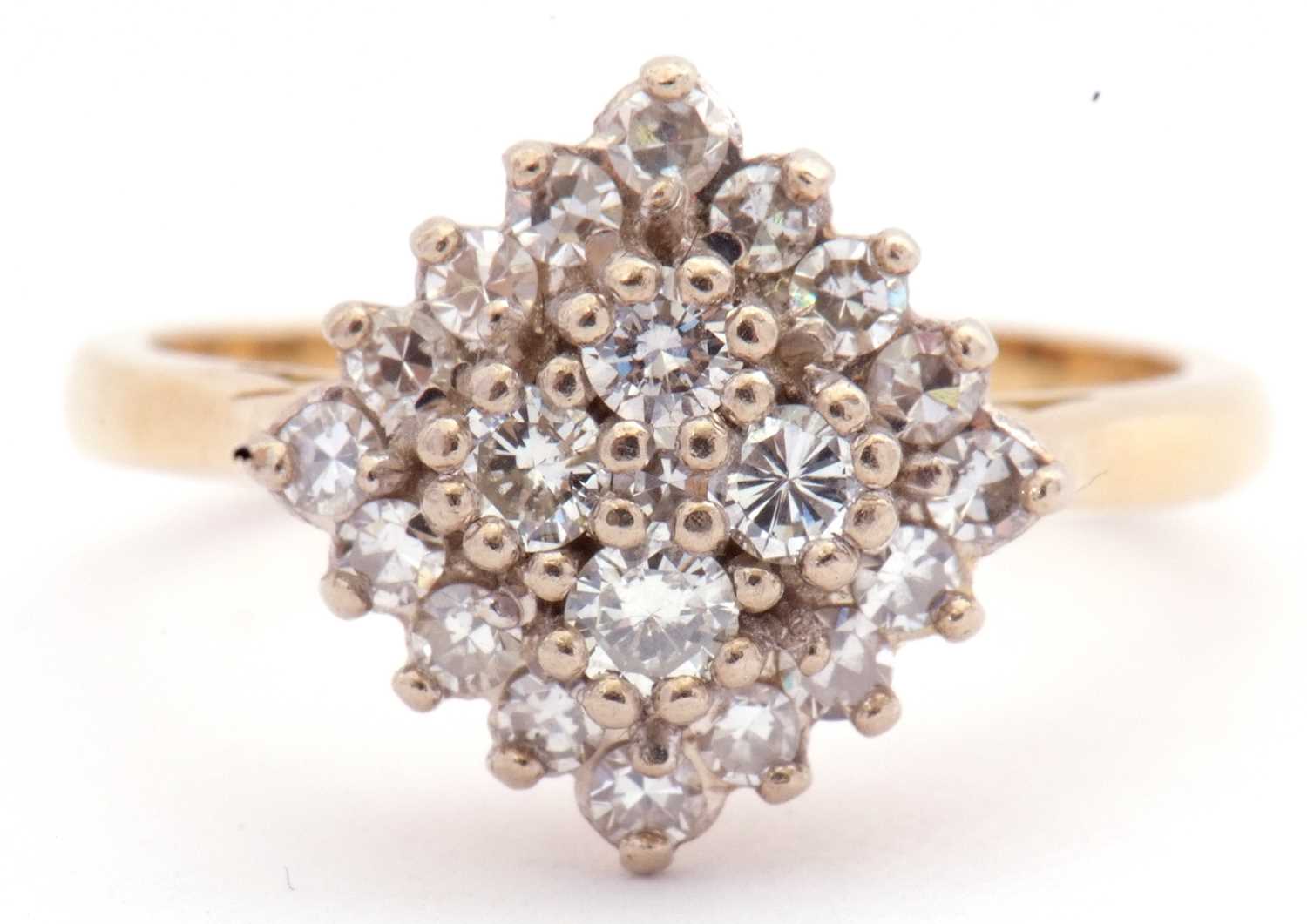Lot 18 - 18ct gold diamond cluster ring of diamond...