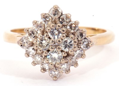 Lot 18 - 18ct gold diamond cluster ring of diamond...
