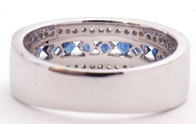 Lot 20 - Modern 18ct gold white gold, sapphire and...