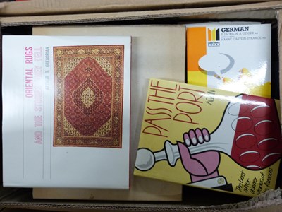 Lot 907 - Box of mixed books to include Oriental Rugs...