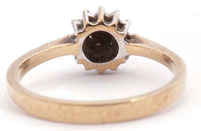 Lot 28 - 9ct gold and diamond cluster ring, a design...