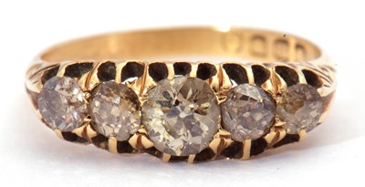 Lot 30 - Antique five stone diamond ring featuring five...
