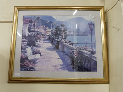 Lot 791 - Coloured print Mediterranean scene