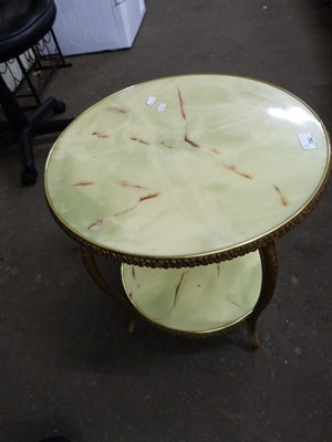 Lot 792 - Onyx effect two tier coffee table