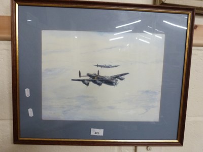 Lot 823 - J Marshall, study of military aircraft,...