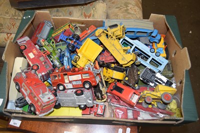 Lot 982 - One box of various assorted die cast toy vehicles