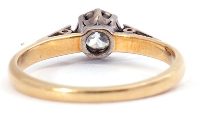 Lot 47 - Single stone diamond ring featuring a round...