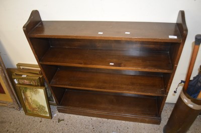 Lot 240 - Dark oak bookcase cabinet