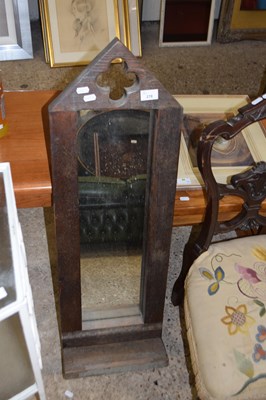 Lot 278 - Oak framed narrow wall mirror